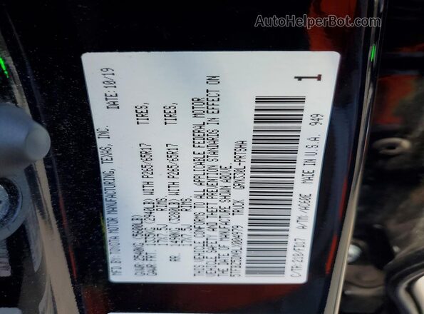 5TFBZ5DN9LX004979 2020 TOYOTA TACOMA Black Вид підкапотного простору