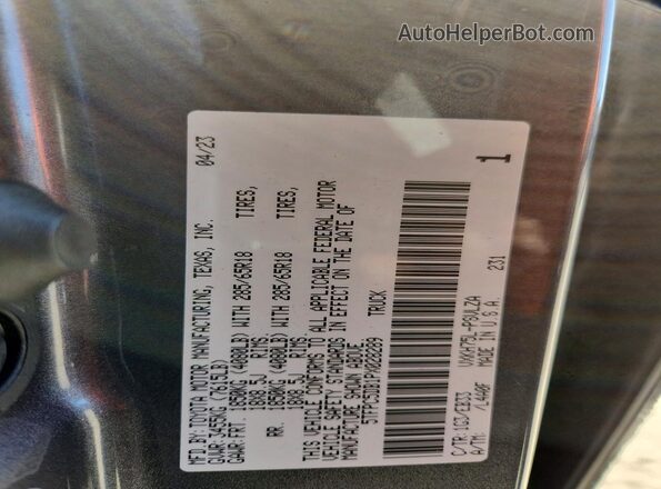 5TFPC5DB1PX028289 2023 TOYOTA TUNDRA Black Вид підкапотного простору