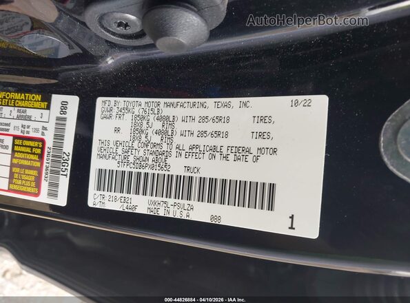 5TFPC5DB6PX015652 2023 TOYOTA TUNDRA HYBRID Black Widok komory silnika