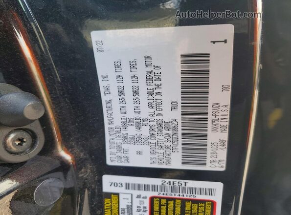 5TFVC5DB3NX006234 2022 TOYOTA TUNDRA Black ძრავის განყოფილების ხედი