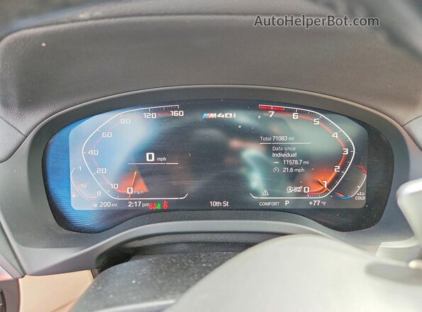 5UX2V5C00M9D85386 2021 BMW X4 Blue Widok zestawu wskaźników
