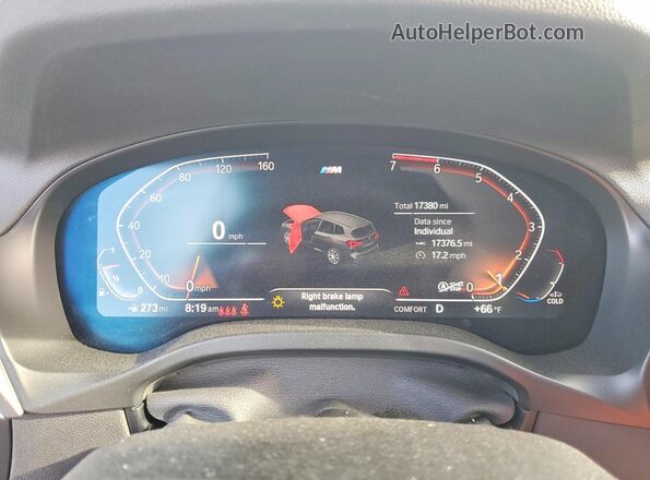 5UX43DP00P9P00630 2023 BMW X3 Black ხელსაწყოთა პანელის ხედი