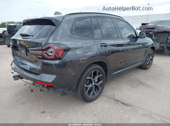 5UX43DP02N9J51185 2022 BMW X3 Black უკანა მარჯვენა