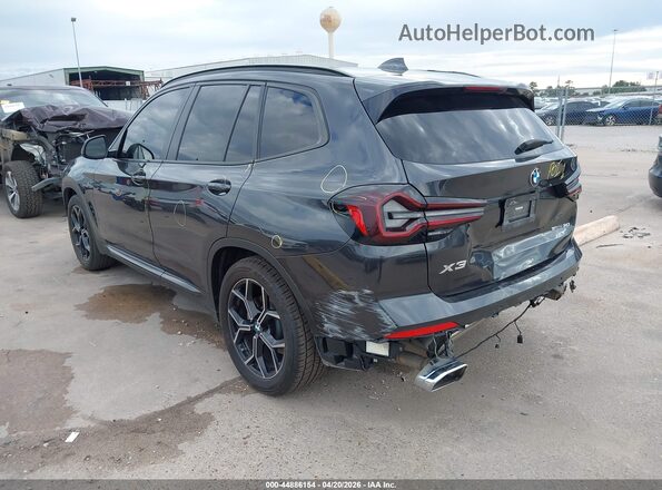 5UX43DP02N9J51185 2022 BMW X3 Black უკანა მარცხენა