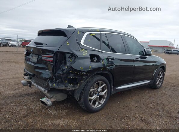 5UX43DP06N9N05841 2022 BMW X3 Черный Задняя правая четверть