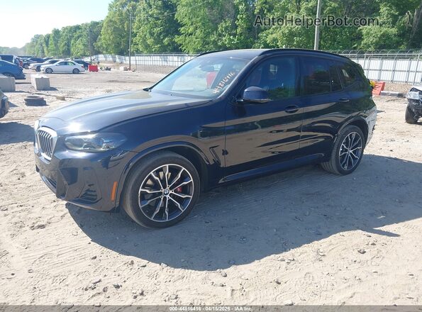 5UX43DP07N9N13947 2022 BMW X3 Black Передня ліва чверть