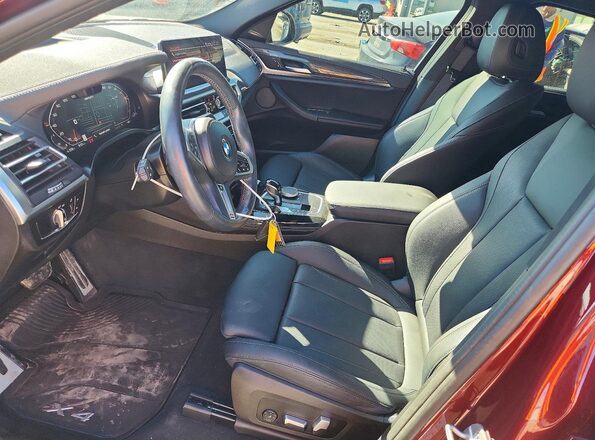 5UX43DT06P9P84586 2023 BMW X4 Burgundy Вид салону спереду