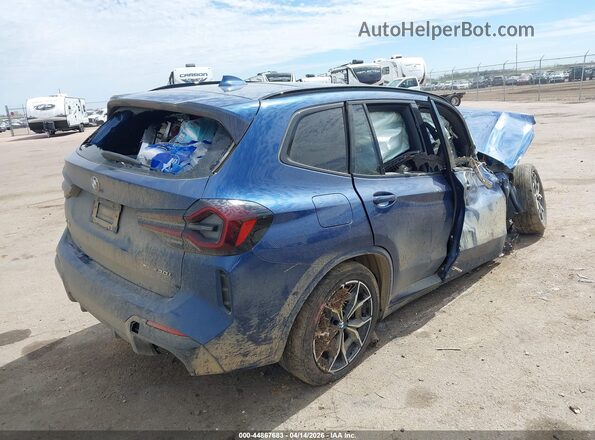 5UX53DP07N9N28548 2022 BMW X3 Blue Tył prawy