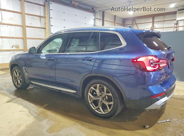 5UX53DP08N9M35425 2022 BMW X3 Blue Tył lewy