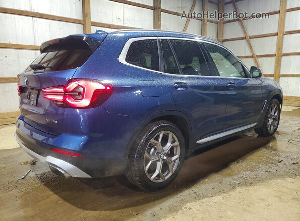 5UX53DP08N9M35425 2022 BMW X3 Blue Tył prawy