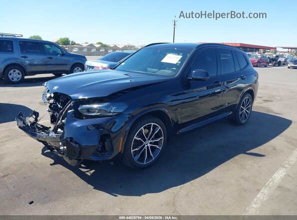 5UX53DP09R9W40368 2024 BMW X3 Black წინა მარცხენა ხედი სამი მეოთხედიდან