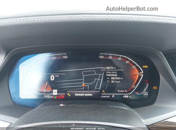 5UXCR4C01M9E69655 2021 BMW X5 Green Instrument cluster view