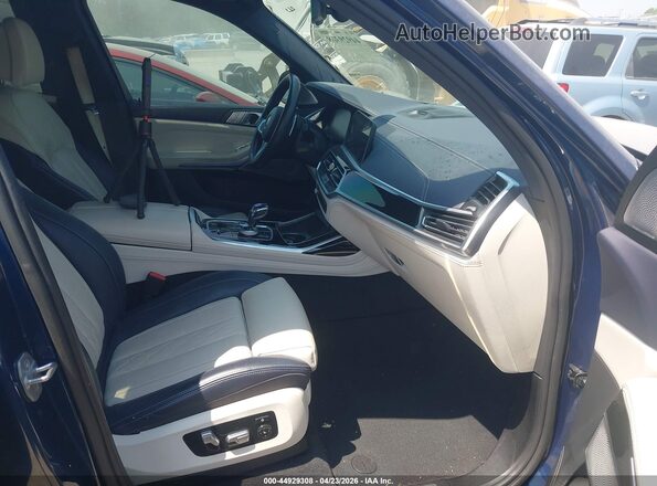 5UXCW2C04L9B43425 2020 BMW X7 Blue Vista interior delantera