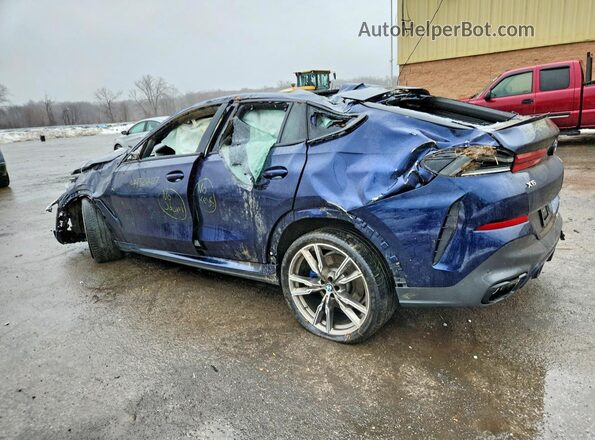 5UXCY8C0XM9E66411 2021 BMW X6 Blue Tył lewy