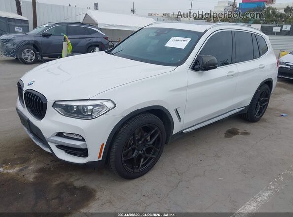 5UXTR7C57KLR46132 2019 BMW X3 White Առջևի ձախ երեք քառորդ տեսարան