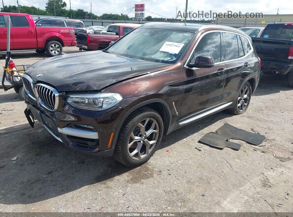 5UXTY3C00L9D06295 2020 BMW X3 Brown Առջևի ձախ երեք քառորդ տեսարան