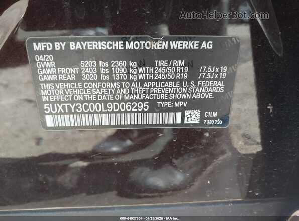 5UXTY3C00L9D06295 2020 BMW X3 Brown Շարժիչի բաժամունքի տեսք