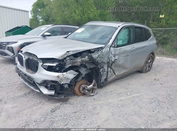 5UXTY3C06M9E86528 2021 BMW X3 Silver წინა მარცხენა ხედი სამი მეოთხედიდან