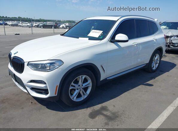5UXTY5C0XLLT32141 2020 BMW X3 White Առջևի ձախ երեք քառորդ տեսարան