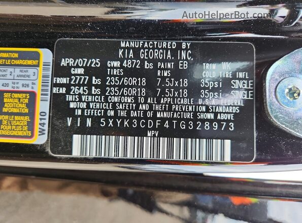 5XYK3CDF4TG328973 2026 KIA SPORTAGE Black 