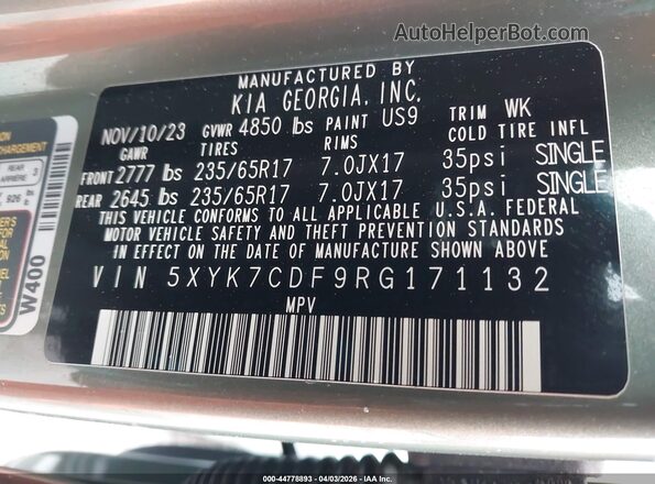 5XYK7CDF9RG171132 2024 KIA SPORTAGE Green 