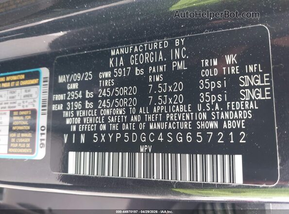 5XYP5DGC4SG657212 2025 KIA TELLURIDE Gray 