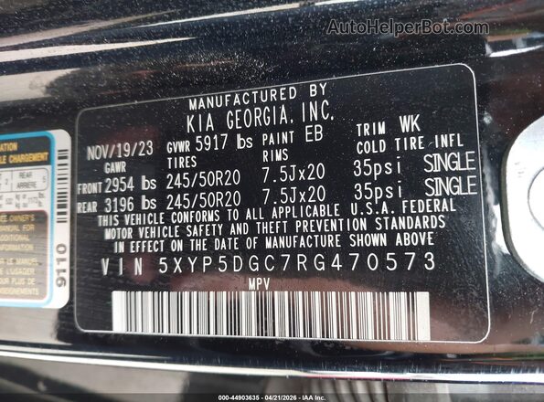 5XYP5DGC7RG470573 2024 KIA TELLURIDE Black Շարժիչի բաժամունքի տեսք