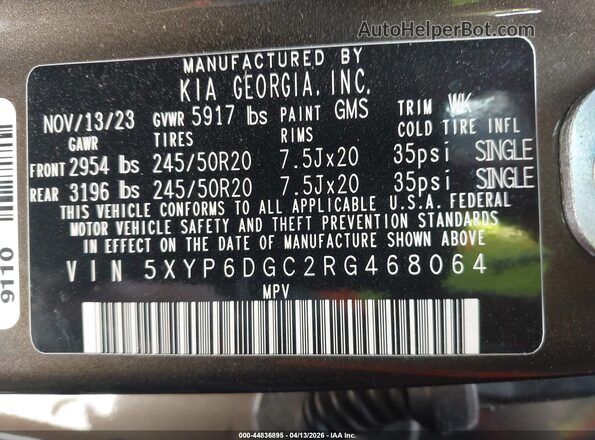 5XYP6DGC2RG468064 2024 KIA TELLURIDE Green Engine compartment view