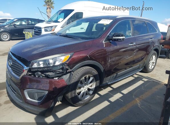 5XYPG4A39GG070336 2016 KIA SORENTO Maroon Front left