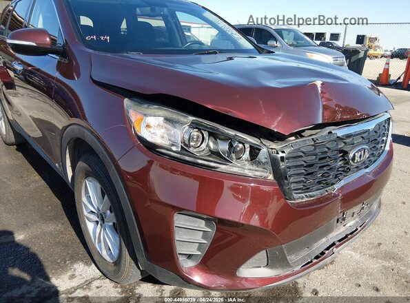 5XYPGDA37KG590981 2019 KIA SORENTO Maroon Вид спереду
