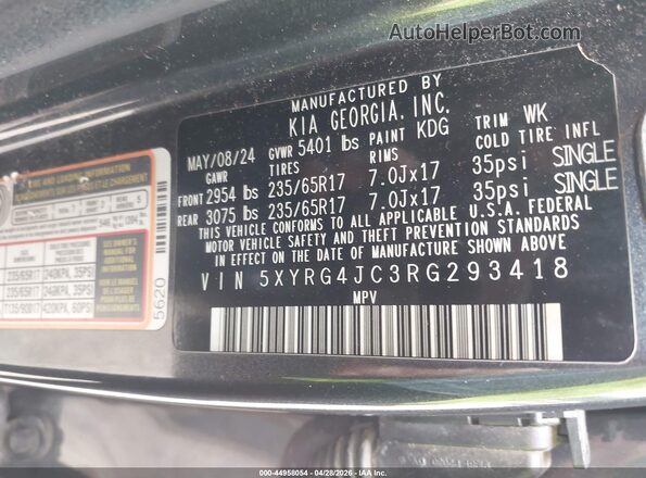 5XYRG4JC3RG293418 2024 KIA SORENTO Серый Вид подкапотного пространства
