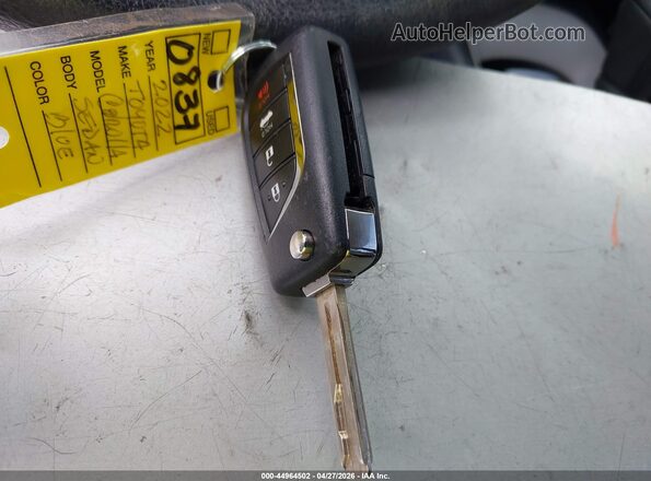 5YFEPMAE8NP343820 2022 TOYOTA LL Dark Blue Dashboard view