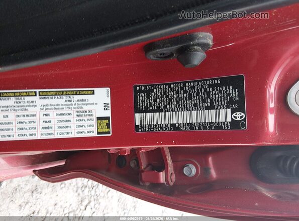 5YFEPRAE6LP063503 2020 TOYOTA LL Red ძრავის განყოფილების ხედი
