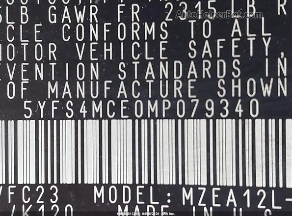 5YFS4MCE0MP079340 2021 TOYOTA LL Red Շարժիչի բաժամունքի տեսք