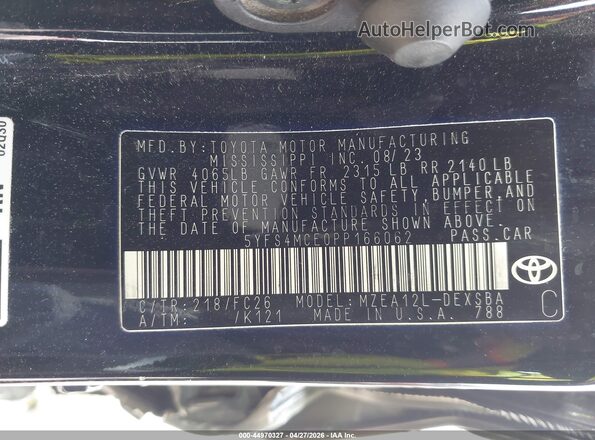 5YFS4MCE0PP166062 2023 TOYOTA LL Black 