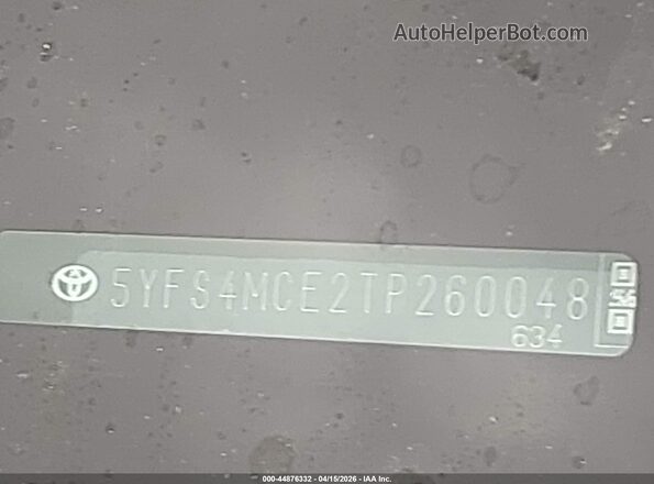 5YFS4MCE2TP260048 2026 TOYOTA LL Blue 
