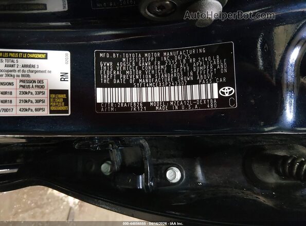 5YFT4MCEXSP243307 2025 TOYOTA LL Blue Вид підкапотного простору