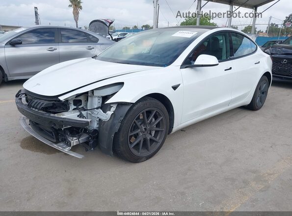 5YJ3E1EB2NF172215 2022 TESLA MODEL 3 White წინა მარცხენა ხედი სამი მეოთხედიდან