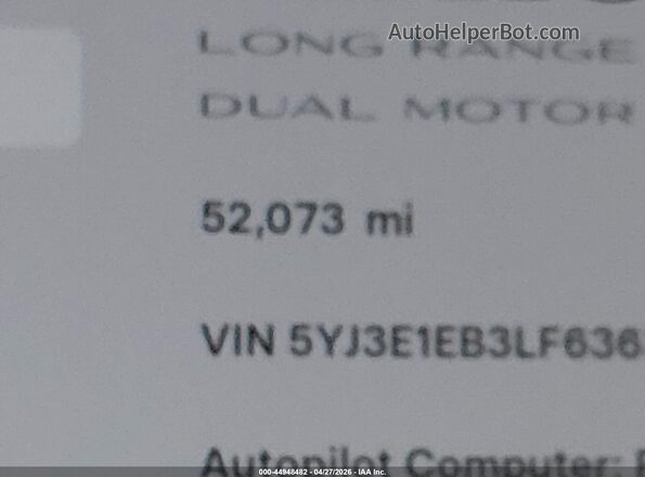 5YJ3E1EB3LF636304 2020 TESLA MODEL 3 Blue 