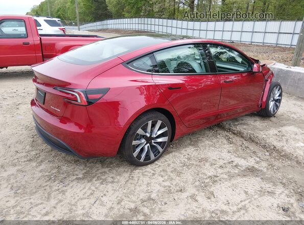 5YJ3E1EB3RF843249 2024 TESLA MODEL 3 Red უკანა მარჯვენა