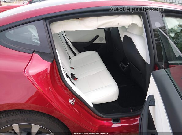5YJ3E1EB3RF843249 2024 TESLA MODEL 3 Red VIN კოდის სტიკერის ხედი