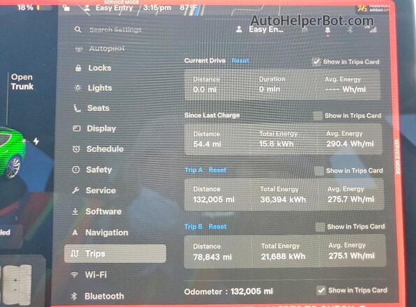 5YJ3E1EB5KF512341 2019 TESLA MODEL White Vista del cuadro de instrumentos