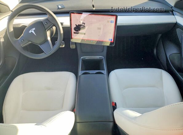 5YJ3E1EB6MF053484 2021 TESLA MODEL Белый Вид панели приборов
