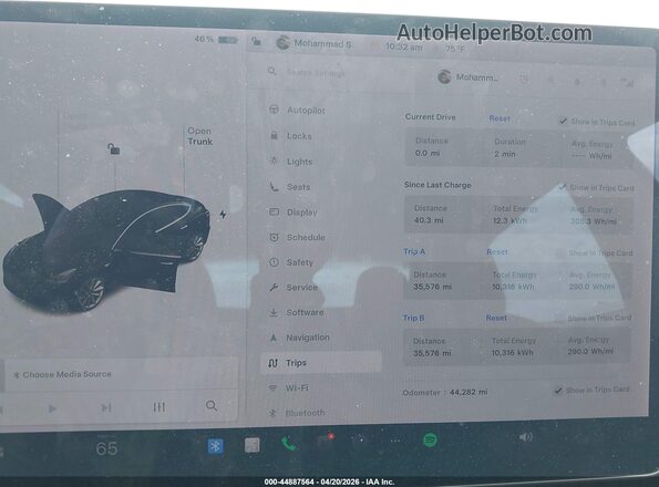 5YJ3E1EB7LF647807 2020 TESLA MODEL 3 Black Панорамний вид салону 360°