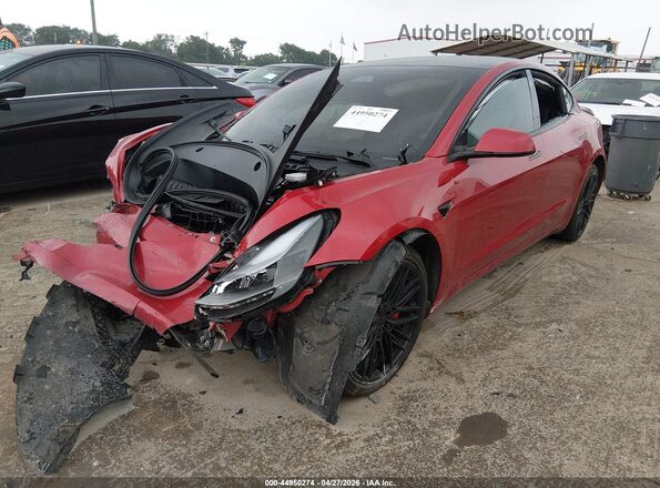 5YJ3E1EC6PF632553 2023 TESLA MODEL 3 Красный Передняя левая четверть