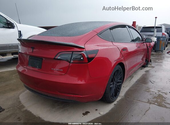 5YJ3E1EC6PF632553 2023 TESLA MODEL 3 Красный Задняя правая четверть