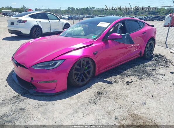 5YJSA1E61MF438574 2021 TESLA MODEL S Pink Front left