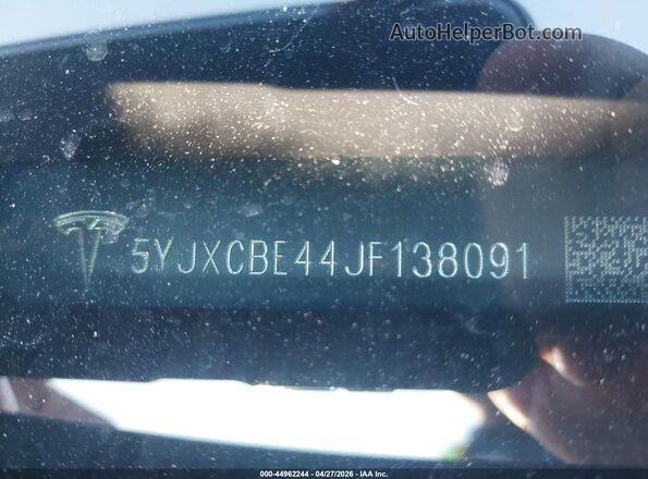 5YJXCBE44JF138091 2018 TESLA MODEL X Black Շարժիչի բաժամունքի տեսք