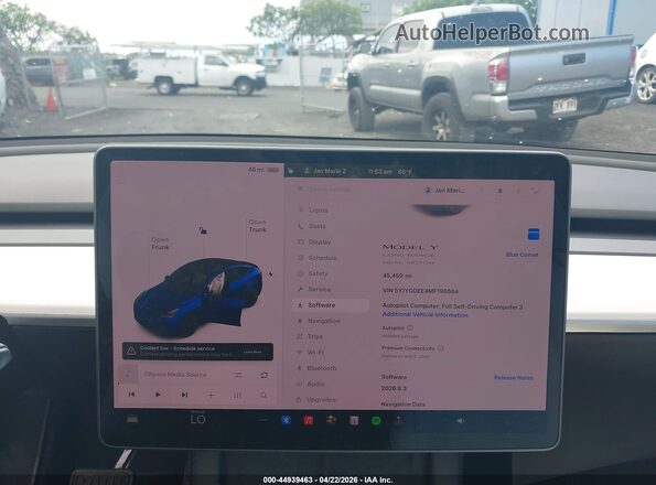 5YJYGDEE4MF198664 2021 TESLA MODEL Y Blue 