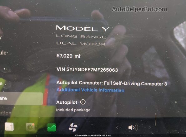 5YJYGDEE7MF265063 2021 TESLA MODEL Y Dark Blue 
